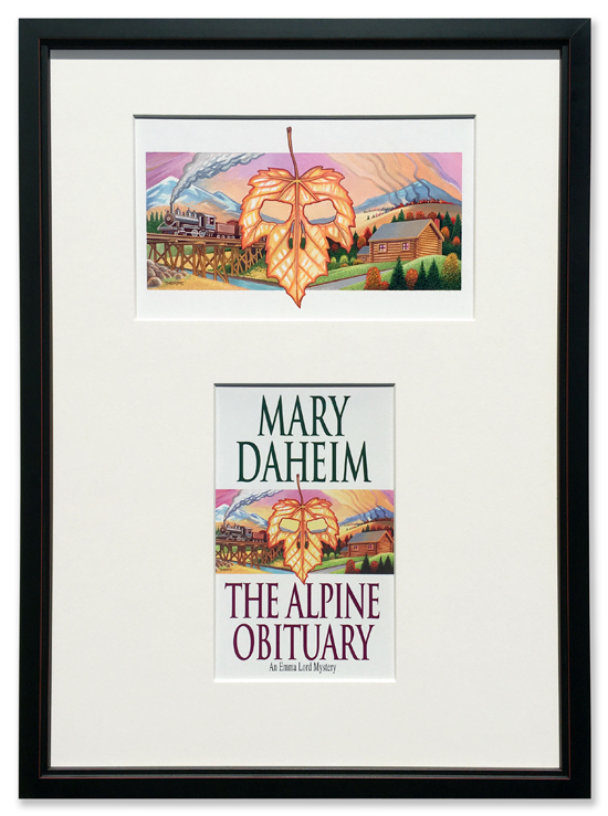 The Alpine Obituary cover art framed
