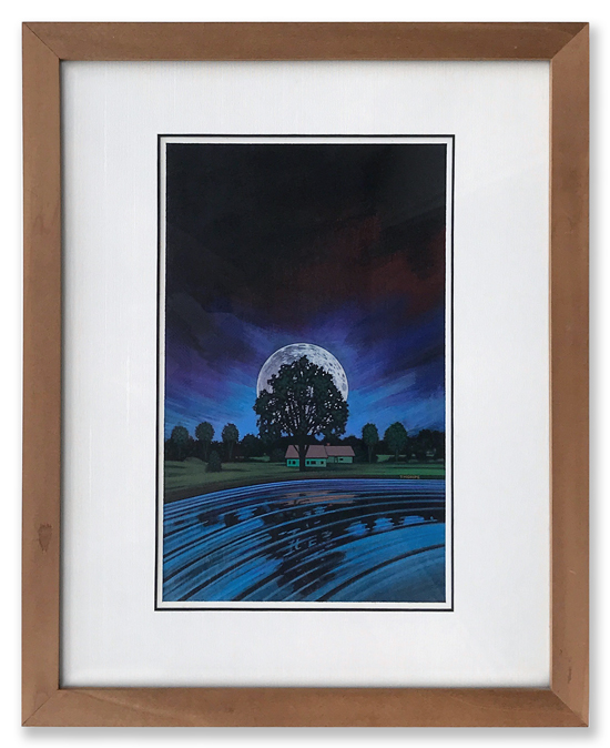 The Missing Moon cover art framed